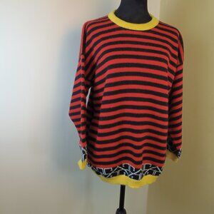 Vintage Y2K Jonathan Cass Striped Sweater Bold Colorful  Retro Vibes